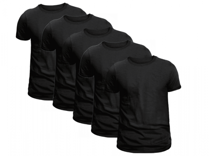 Pack of 5 Men's Circular NILCOTT® Organic T-Shirts black - Size: M