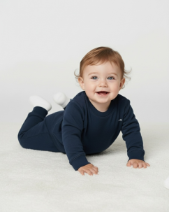 Baby mikina z bio bavlny Kidcrew tmavě modrá