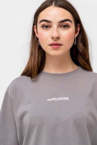 Women's T-shirt NILCOTT® Recycled Oversized Horizontal grey - Size: M