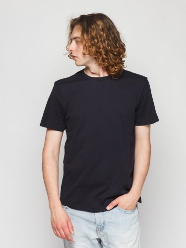 Pánské cirkulární tričko NILCOTT® Basic tmavě modré - Velikost: M