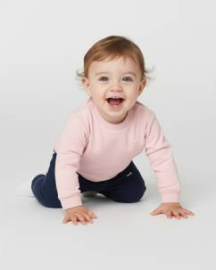 Baby mikina z bio bavlny Kidcrew růžová