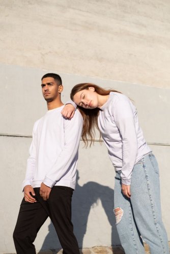 Unisex crewneck NILPLA® Basic purple-grey - Size: XL