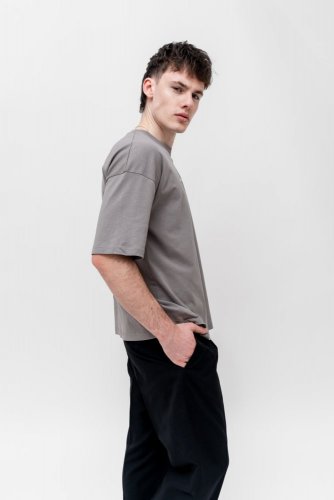 Men's T-shirt NILCOTT® Recycled Oversized Horizontal grey - Size: XL