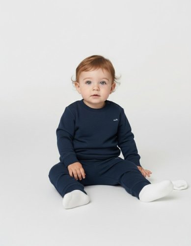 Baby tepláky z organické bavlny Kidpants tmavě modré - Velikost: 6-12m