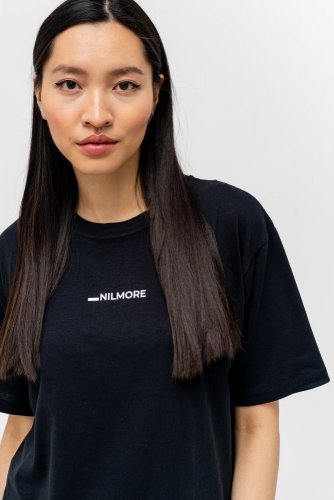 Women's T-shirt NILCOTT® Recycled Oversized Horizontal black - Size: XXL