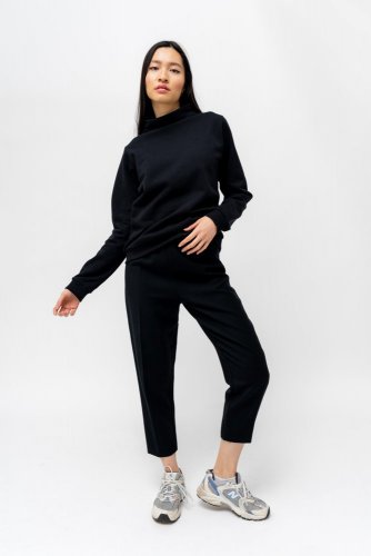 Women's Sweatshirt with Collar NILCOTT® Recycled black - Size: XXL