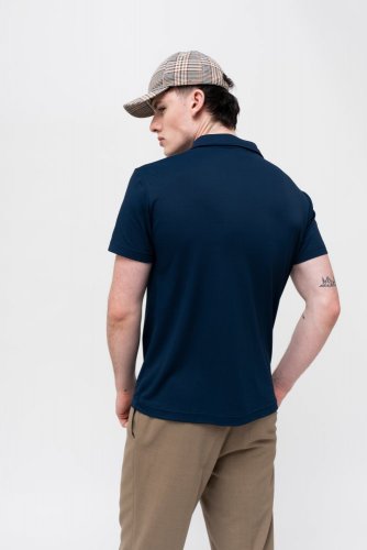 Men's Circular Polo Shirt CIRPAD Basic dark blue - Size: XXL