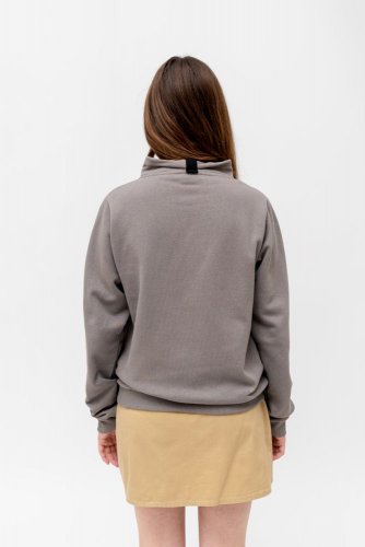 Women's Sweatshirt with Collar NILCOTT® Recycled grey - Size: XXL