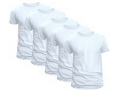 Sada 5 pánských cirkulárních NILCOTT® Organic triček bílé