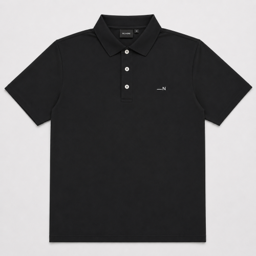 Men's Circular Polo Shirt CIRPAD® Horizont black - Size: M