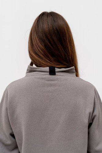 Women's Sweatshirt with Collar NILCOTT® Recycled grey - Size: L