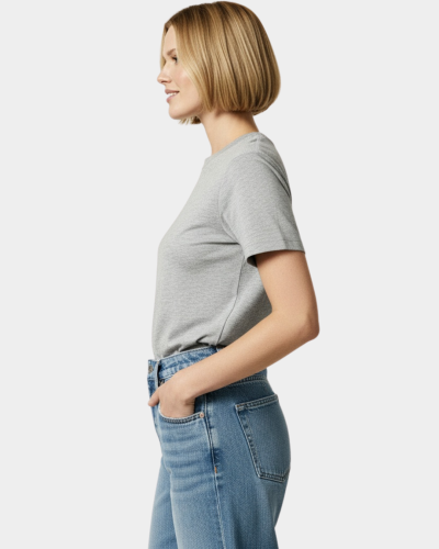 Dámské tričko Ladtee šedý melír - Velikost: XS