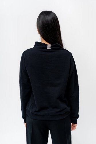 Women's Sweatshirt with Collar NILCOTT® Recycled black - Size: L