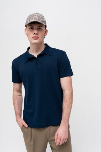 Men's Circular Polo Shirt CIRPAD Basic dark blue - Size: XS