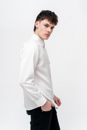 Pánská cirkulární košile NILPLA® Basic bílá - Velikost: M